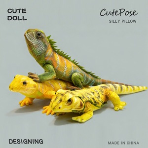 Juguete de Peluche de <span class=keywords><strong>Lagarto</strong></span> Simulado, Dragón Barbudo y Otros Accesorios de Reptiles, Muñeco de Camaleón con Relleno de Algodón PP - Product Image 4