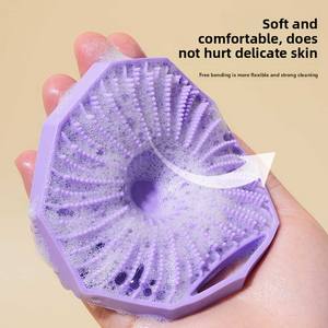 Esponja de ducha para el cuerpo, esponja de silicona para lavarse el cuerpo, 2 piezas, cepillo de limpieza masajeador, accesorios de baño - Product Image 4