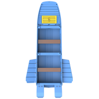Bateau pliable modulaire portable en PE, prêt pour le toit de voiture, épaissi, robuste, renforcé, écologique, recyclable, avec un grand espace de rangement pour les exercices de sauvetage