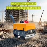 Mini-compacteur routier hydraulique de 0,6 tonne, moteur diesel Changchai, 30 kN, double tambour vibrant, compacteur de sol et d'asphalte, construction HX60