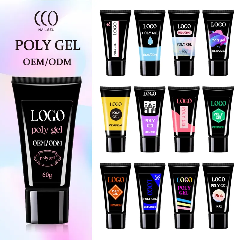 CCO Factory Hot Sales produttore professionale campione gratuito acrilico Poly Gel Nail Hard Gel Build Tube