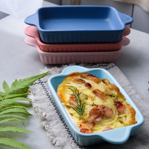 OEM nuevo 5 colores de cerámica queso al horno plato bandeja <span class=keywords><strong>para</strong></span> <span class=keywords><strong>hornear</strong></span> platos occidentales horno tazón multicolor alta <span class=keywords><strong>temperatura</strong></span> 600C - Product Image 1