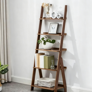 Étagère murale moderne en bambou à 5 niveaux, étagère de rangement inclinable, étagère de présentation pour salon - Product Image 3