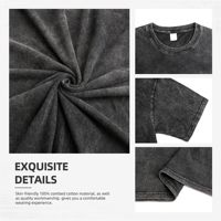 T-shirt Haut de Gamme 100% Coton Streetwear Délavé à l'Acide Coupe Oversize Impression Vintage 230 g/m² Tissu Lourd Personnalisable à la Demande Uni Vierge Prêt à Expédier
