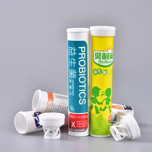10-15 गोलियाँ उपलब्ध प्लास्टिक ट्यूब स्प्रिंग टॉप के साथ बायोडिग्रेडेबल इफ्यूसेंट टैबलेट ट्यूब फार्मास्युटिकल प्लास्टिक पिल्स ट्यूब