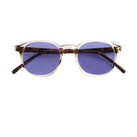 Nouveau Design Lunettes de Soleil Rétro Rondes Polarisées Transparentes en Acétate pour Hommes et Femmes