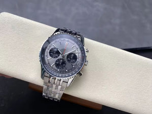 Reloj Cronógrafo de Lujo para Hombre 2025, 43 mm, Esfera Plateada, Seis Agujas, Correa de Acero Inoxidable, Diseño Exclusivo - Product Image 5