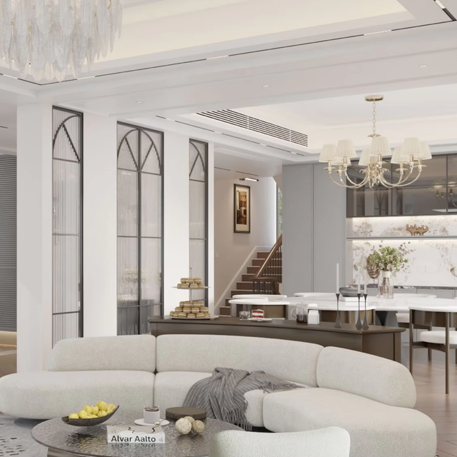 High Quality Light Luxury Modern Style Interior Design of Villas in Macau with Professional After-sales Service