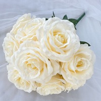 Bouquet de 9 roses artificielles Anna pour allées de mariage romantiques, décoration d'hôtels et de maisons, festivals, arrangements floraux DIY