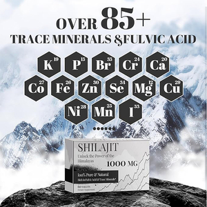 Comprimés de résine de Shilajit de l'Himalaya de qualité supérieure avec plus de 85 oligo-éléments et acide fulvique - Stimulant d'énergie naturel pour hommes et femmes - Product Image 1