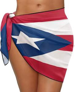 Faldas y blusas de Chifón con estampado de bandera de país, ropa de playa de moda de El Salvador para mujer, Bikini de Jamaica - Product Image 3