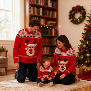 Suéter Navideño Informal para Mujer, Estilo Casual, con Estampado de Papá Noel, para Otoño e Invierno, para Parejas - Product Image 5