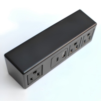 Prise de courant à fixer sur le bord du bureau, 3 prises AC, 1 port USB-A à charge rapide, 1 port USB-C à charge rapide