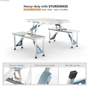 Juego de mesa y silla plegable para muebles de exterior con logotipo personalizado, sillas plegables para eventos, mesa plegable portátil para acampar - Product Image 4