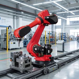 Robot de soudage sur rail à 7 axes équipé de moteurs et d'engrenages contrôlés par PLC, conçu pour la soudure de grandes structures en acier - Product Image 3