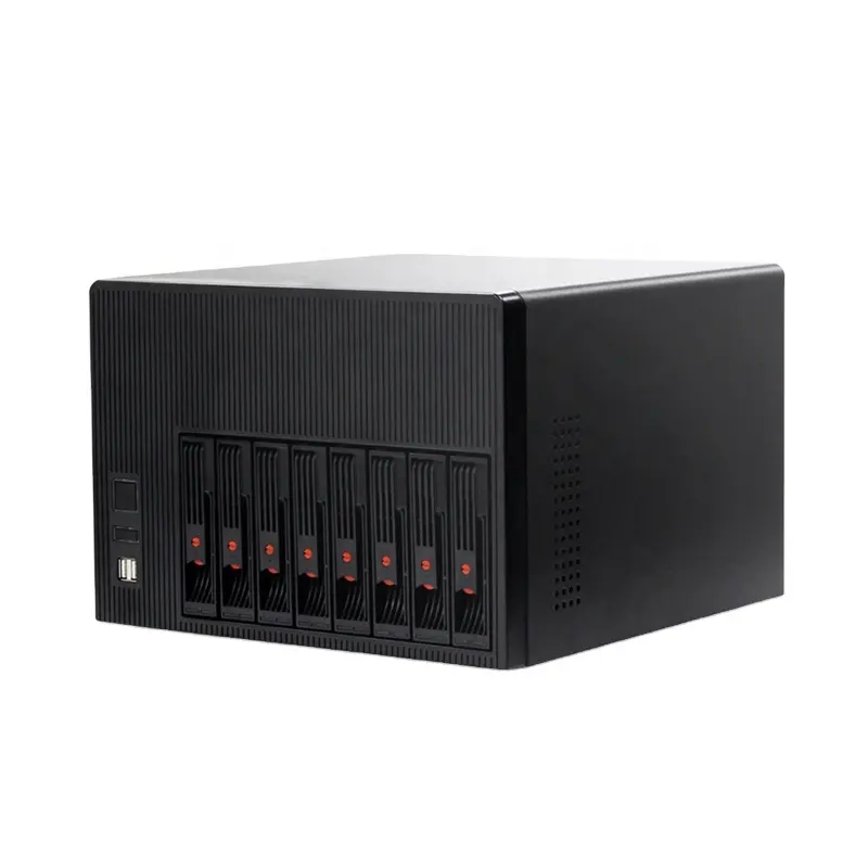 New 8 HDD hot swap NAS IPFS Server chassis max support M-ATX 9.6"*9.6"  and below motherboard for cloud date storage