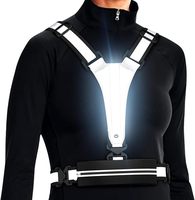 Chaleco reflectante LED para correr, recargable por USB, ligero, transpirable, equipo de seguridad para correr de noche, ciclismo, caminar, deportes al aire libre