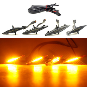 4 PCS Smoked Cover Amber <b>Light</b> LED Front Bumper Grill <b>Lights</b> for 4 Runner External Grille Lamps - Product Image 1