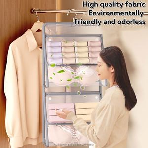 Sac de rangement suspendu pliable en tissu imperméable de haute qualité pour voyage, organisateur de garde-robe à compression, sac de rangement suspendu pour usine - Product Image 3