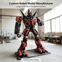 Modèle de robot mécanique géant rouge et noir personnalisé