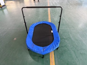 <span class=keywords><strong>Trampoline</strong></span> d'intérieur pliable coloré et sûr pour parents et enfants, mini <span class=keywords><strong>trampoline</strong></span> ovale <span class=keywords><strong>double</strong></span> rebond avec poignée et filet de protection - Product Image 2