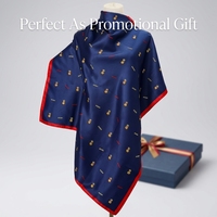 Foulard en satin soyeux personnalisé, carré, avec monogramme et logo d'entreprise, idéal pour cadeaux d'entreprise, accessoires de groupe, châle floral pour femme