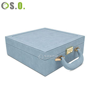 Boîte de rangement pour bijoux en cuir PU portable haut de gamme, grande capacité, pour bracelets, boucles d'oreilles, colliers, organiseur de voyage - Product Image 1