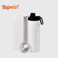 Bouteille d'eau portable en acier inoxydable vierge pour sublimation, avec bouchon, tasse à café, mug, thermos isotherme sous vide
