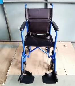 كرسي متحرك يدوي من الفولاذ الطبي الفيزيائي من المصنع مع مطلي بالكروم قابل للطي - Product Image 2