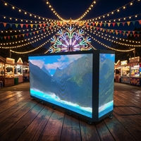 Cabine DJ pliable LED pleine couleur P2.604 pour comptoir de bar, décoration d'événements de mariage, fond de scène de boîte de nuit