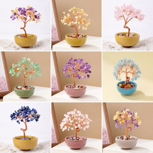 Prix d'usine Arbre d'amour en cristal naturel tricoté à la main avec pierres précieuses (Quartz rose, Améthyste) pour la méditation et la décoration intérieure - Product Image 2