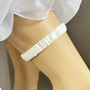 LOWOSAIWOR Jarretière de mariage <span class=keywords><strong>en</strong></span> tissu de <span class=keywords><strong>soie</strong></span> véritable pour les femmes Jarretière de mariée pour les filles Jarretière de jambe de mariée pour le mariage - Product Image 1