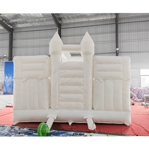 บ้านลมเป่าลมพีวีซีสีขาวสำหรับงานปาร์ตี้และงานแต่งงาน พร้อมสไลเดอร์คู่และบ่อบอลสีขาว สำหรับเด็กเล็ก - Product Image 6