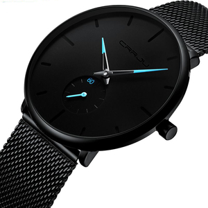 Montre-bracelet à quartz pour homme, nouvelle mode, ultra-fine, élégante, en acier maillé, étanche, pour le sport de plein air, Reloj Hombre CRRJU 2150 - Product Image 4