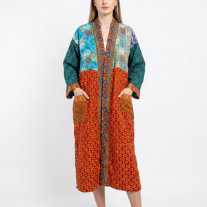 Femmes Vintage indien soie Sari Kimono chemise de nuit toutes tailles peignoir vêtements de plage robe de chambre vêtements de nuit pour printemps été automne - Product Image 1