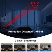 Nouvelle Horloge Réveil Numérique Intelligente à LED pour la Maison, Grand Écran, Projection Miroir, Mémoire de l'Heure, Calendrier, Réglable