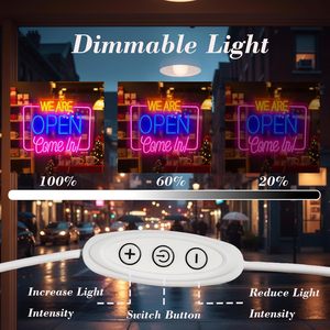 LED Neon <b>Sign</b> Open/Welcome Hanging Commercial Window Office Party Decoration Light Decorative Light Ambient Light 5V - Product Image 3