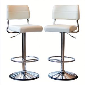 호텔 및 다이닝을위한 등받이가있는 현대 사각 회전 금속 조정 가능한 바 의자 카운터 높이 주방 사용 상업용 가구 - Product Image 2