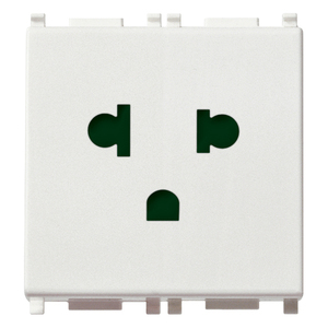 ปลั๊กไฟ Presa SICURY 2P+T 16A มาตรฐานอเมริกาและยุโรป สีขาว - Product Image 1