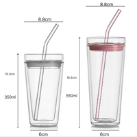 Nouvelle tasse portable en verre borosilicate de 550 ml avec poignée, couleur macaron, pour cadeau promotionnel