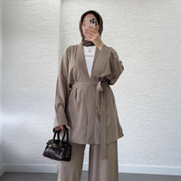 Abaya de luxe Designer 2026, ensemble 2 pièces, cardigan musulman pour femmes, pantalon ample, abaya femmes, robe musulmane