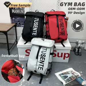 Sac à dos multifonctionnel de grande capacité avec impression de lettres Sports Train Basketball Waterproof Gym Bag Duffel Travel Backpack Schoolbag Handbag