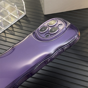 Custodia per telefono con paraurti di lusso viola verde e ricci per <span class=keywords><strong>iPhone</strong></span> 16 Pro Max 15 14 <span class=keywords><strong>11</strong></span> Pro <span class=keywords><strong>Cover</strong></span> in <span class=keywords><strong>Silicone</strong></span> morbido <span class=keywords><strong>trasparente</strong></span> antiurto - Product Image 4