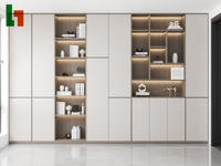 Armoire de chambre à coucher personnalisée de style Art déco haut de gamme Intérieurs élégants Incrustations de verre respectueuses de l'environnement Meubles de salon