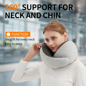 Nouveauté : Oreiller de voyage ergonomique en mousse à mémoire de forme en forme de U, réglable, pour le cou, idéal pour l'avion, la voiture, le train, le bureau et la détente - Product Image 3
