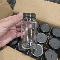 En stock 60ml 2oz verre Wellness Shot avec couvercle pour liquide mini pot large bouche réutilisable petites bouteilles de jus de gingembre clair shot