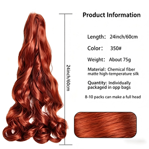 <span class=keywords><strong>Cheveux</strong></span> synthétiques à tresser pour dreadlocks africaines, boucles larges et souples, résistants à la chaleur, pour crochet - Product Image 2