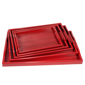 Double-sword round imitation wood Japanese <b>tray</b>, dessert plate, <b>tea</b> <b>tray</b>, sushi plate, sukiyaki, Japanese and Korean cuisine - Product Image 3