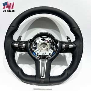 Volant de direction de voiture en cuir pleine fleur pour <span class=keywords><strong>BMW</strong></span> M3 M5 320 <span class=keywords><strong>330</strong></span> 520 525 530, compatible avec les anciens modèles, en stock dans l'entrepôt américain. - Product Image 1