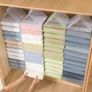 Hanging <b>Wardrobe</b> Clothing Storage Bag Jeans Shirt Storage Rack Hanging Closet Storage Bag Foldable Clothes Organizer - Product Image 4